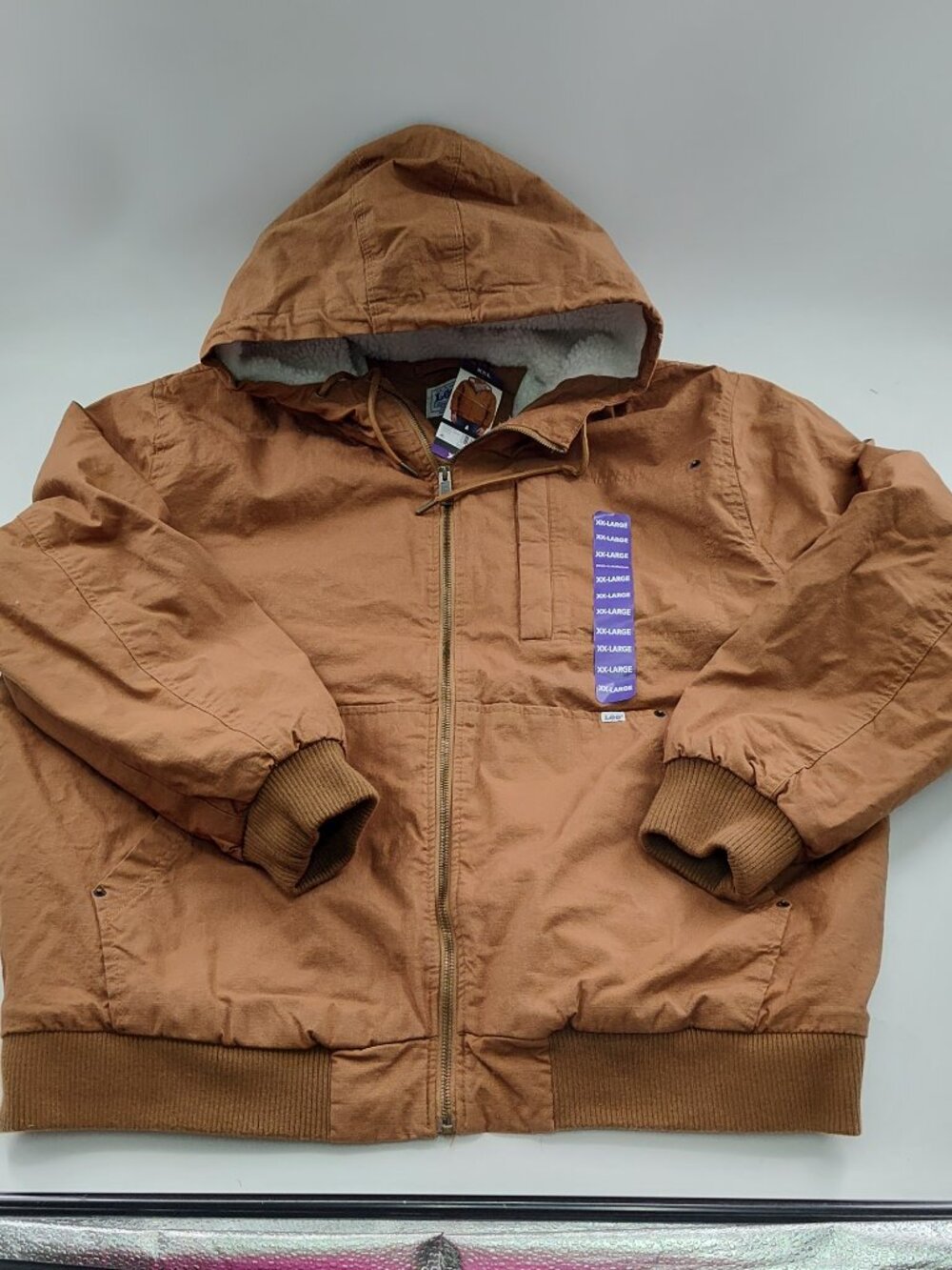 Men's Lee Workwear Bomber Jacket Hooded Sherpa Lined Size XXL P#792@CMK